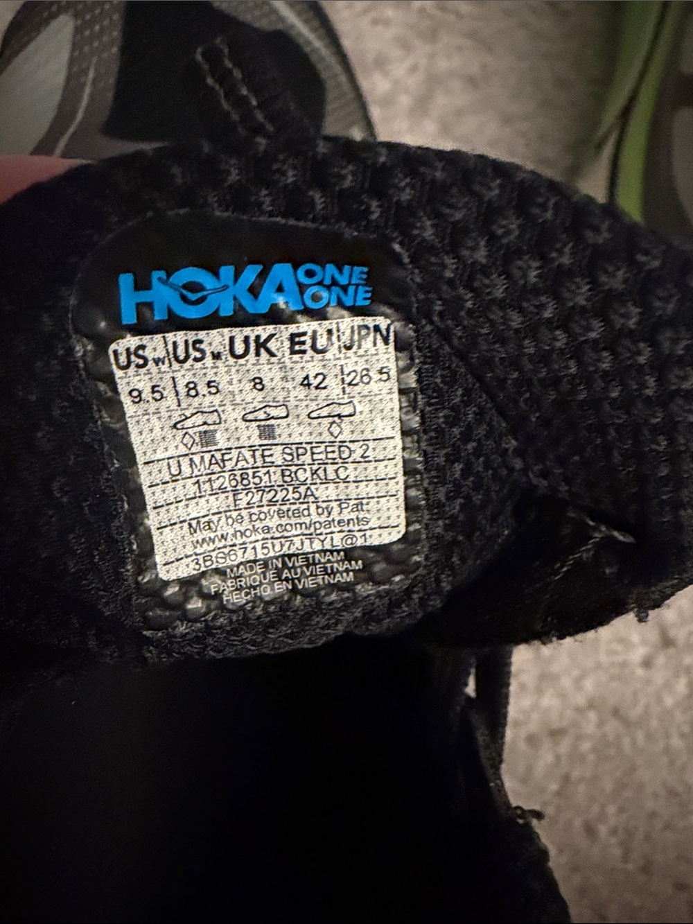 Hoka One One Men’s Gray and Neon Green Trail Running Shoes. Like brand new - Picture 3 of 5